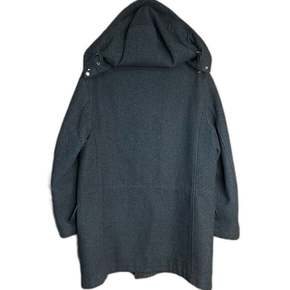 Vintage Balmain Black Hooded Pea Coat for Cold Weather | Size EU48 Medium - Picture 3 of 15